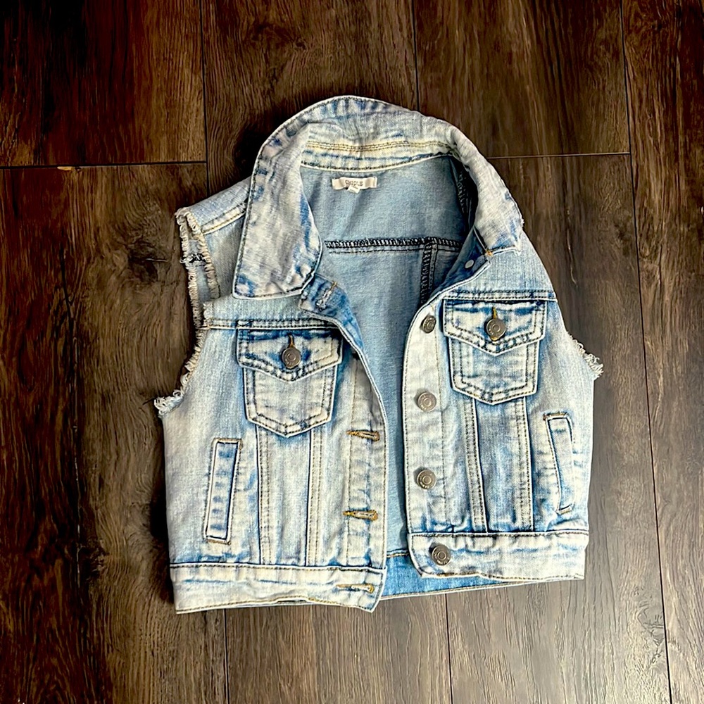 Cropped Denim Vest